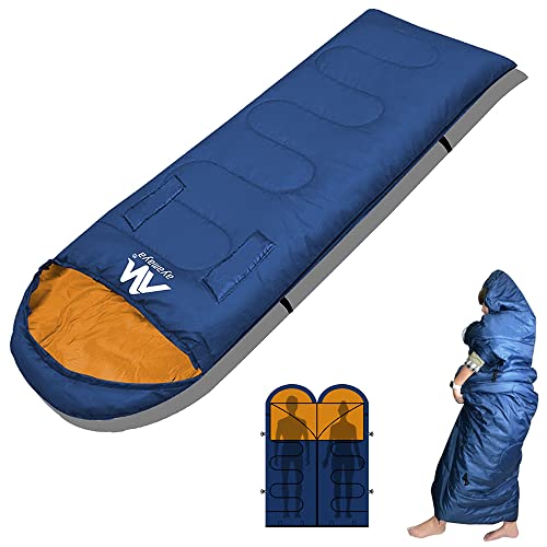 Sleeping Bags for Adults, AYAMAYA Backpacking Sleeping Bag Lightweight Compact Wearable Sleeping Bags with Arm Holes,2 Double Person Camping Gear for Cold Weather Hiking Family 3 Season