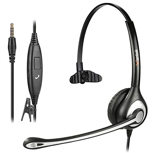 Phone Headset for Cell Phone with Microphone Noise Cancelling, 3.5mm Computer Headphones for iPhone Samsung PC Mac, Laptop Headset for Office Home School Classroom Call Center Skype Zoom