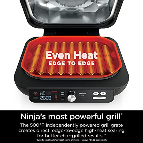Ninja IG601 Foodi XL 7-in-1 Indoor Grill Combo, use Opened or Closed, Air Fry, Dehydrate & More, Pro Power Grate, Flat Top Griddle, Crisper, Black, 4 Quarts (Renewed) | The Storepaperoomates Retail Market - Fast Affordable Shopping