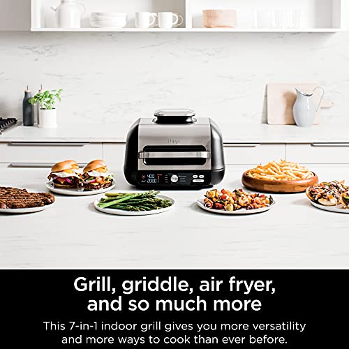 Ninja IG601 Foodi XL 7-in-1 Indoor Grill Combo, use Opened or Closed, Air Fry, Dehydrate & More, Pro Power Grate, Flat Top Griddle, Crisper, Black, 4 Quarts (Renewed) | The Storepaperoomates Retail Market - Fast Affordable Shopping