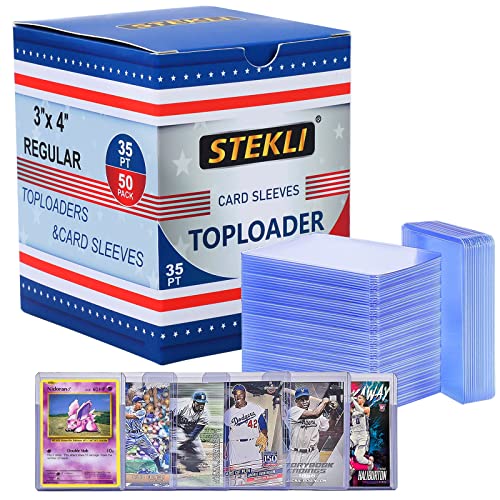STEKLI Card Sleeves, 3 “x 4” Top Loaders for Cards, Card Protectors Hard Plastic, Suitable for Baseball Cards ,Football Cards, Sports Cards, Etc.