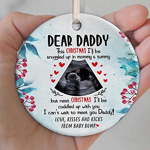 Personalized Gift for Dad to Be Next Christmas I’ll Be Cuddled Up with You Ornament New Dad Ornament