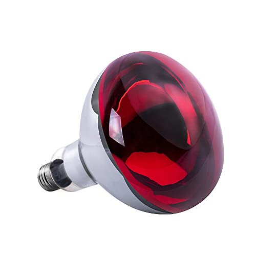BR40 Red Heat Lamp Bulbs, 250 Watt Infrared Light Bulb, E26 Medium Base, for Bathroom/Light Therapy Heat Bulb & Pet Poultry Incandescent Heat Lamp, Infrared Bulb 1Pack