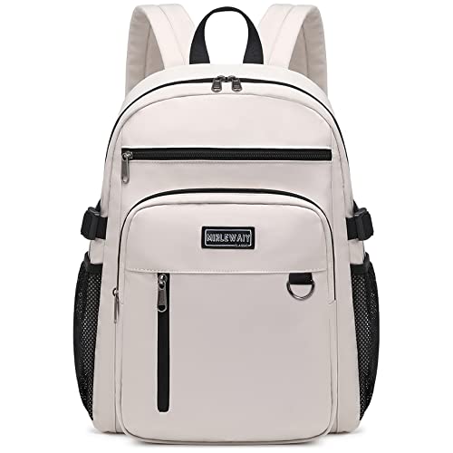 MIRLEWAIY Fashion Casual Daypack Girls Backpack Ultra-Lightweight School Bookbag Work Bag For High School Yong Teenagers, Beige