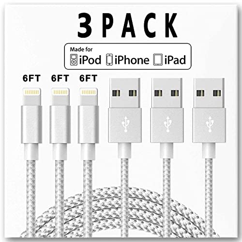 YDOQOM iPhone Charger QWARVEL [Apple MFi Certified] Lightning Cable 13 12 11 Pro Xs Max Xr X 8 7 6 Plus SE iPad iPod Fast USB Cord Car Charging Cable,Off-white