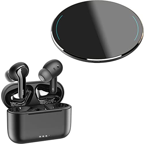 TOZO NC2 Hybrid Active Noise Cancelling Wireless Earbuds, ANC in-Ear Detection Headphones & TOZO W1 Wireless Charger
