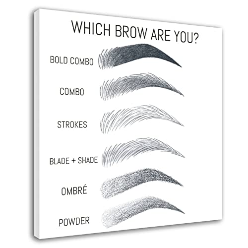 Eyebrows Eyebrow Tattoo Posters Eyebrows Design Canvas Poster Bedroom Decor Office Room Decor Gift 12x12inch(30x30cm) Frame-Style