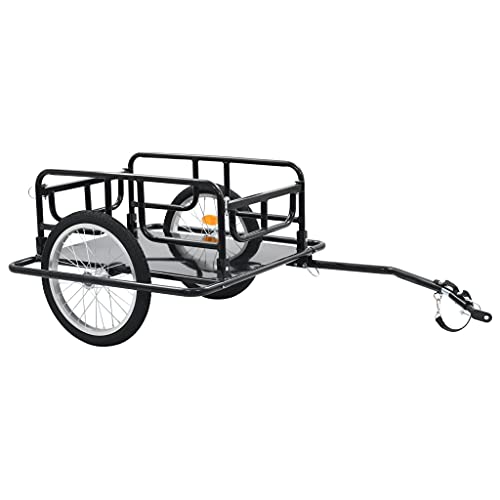 YALEO Foldable Bike Cargo Trailer Bicycle Cart Wagon Trailer, 15.4″ Wheels, 110.2 lbs Max Load