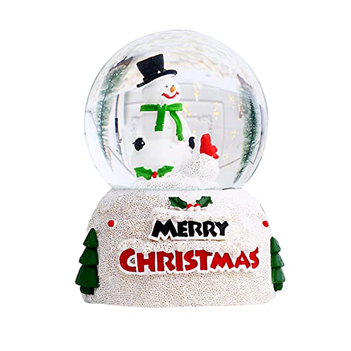 preliked Glass Snow Globe Resin Santa Claus Snowman Snow Globe Creative Children Gift Snowman L