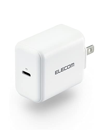 ELECOM USB C Wall Charger 20W Ultra Fast Charging Block, Foldable Plug AC Adapter, Portable Slim Design for iPhone 12/13/14 PRO/PRO MAX, iPad, Mobile Phone, Tablet, Android – White (EC-AC09AWH)