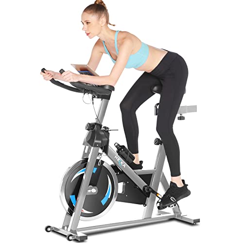 Exercise Bike, Heka Stationary Bike for Home 440lbs Weight Capacity, 45 lbs Indoor Cycling Bike with Heart Rate Cardio/Tablet Holder/LCD Monitor for Home Workout, Exercise Equipment