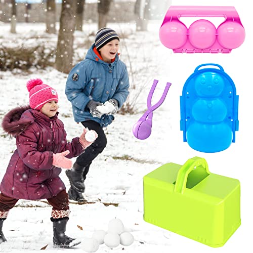 Snow Toys, Snow Toys for Kids Outdoor,Snowball Maker Tools Snowman and Snow Brick Maker Fun Winter & Summer Outdoor Snow and Beach Sand Mold Toys for Kids Adults（Random Colors