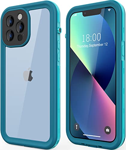 LOVE BEIDI Design for iPhone 13 Pro Max Waterproof case 6.7”, Full Body Shockproof Phone Case for iPhone 13 Pro Max Case with Screen Protector, Dust Proof Cover for iPhone 13 Pro Max (Turquoise)