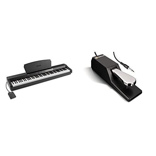 Alesis Recital Grand – 88 Key Digital Piano & M-Audio SP 2 – Universal Sustain Pedal with Piano Style Action For MIDI Keyboards, Digital Pianos & More
