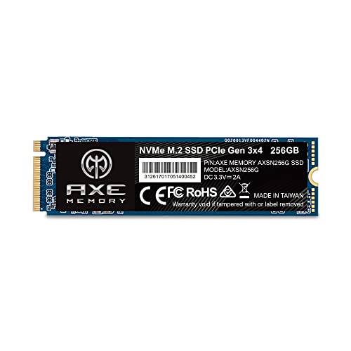 AXE MEMORY 256GB NVMe M.2 2280 PCIe Gen 3×4 Internal SSD Solid State Drive (SSD)