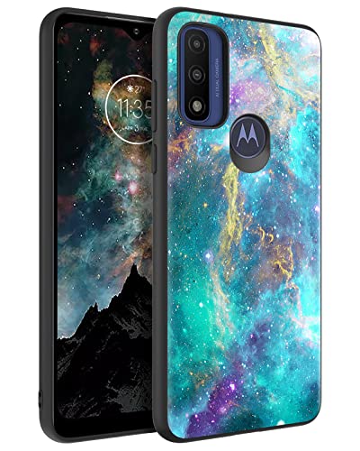 BENTOBEN Compatible with Moto G Pure Case, Slim Fit Glow in The Dark Soft Flexible Bumper Protective Shockproof Girls Women Men Boy Cases Cover for 6.5 inch Moto G Pure 2021, Green Nebula