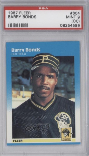 Barry Bonds PSA GRADED 9 (OC) (Baseball Card) 1987 Fleer – [Base] #604