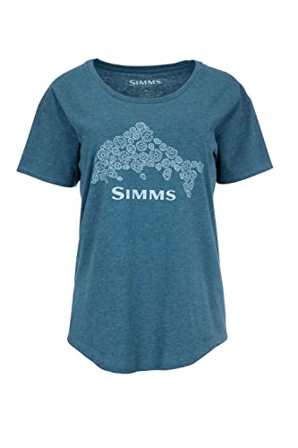 Simms Women’s Floral Trout T-Shirt, Large, Steel Blue Heather