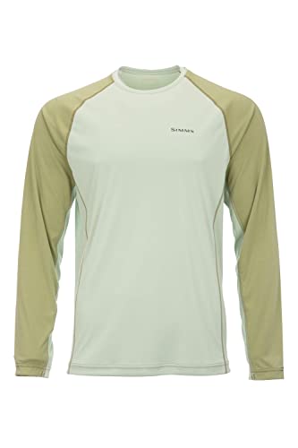 Simms Solarflex UPF 50+ Crewneck, Long Sleeve Fishing Shirt, Light Green/Sage Heather, X-Large