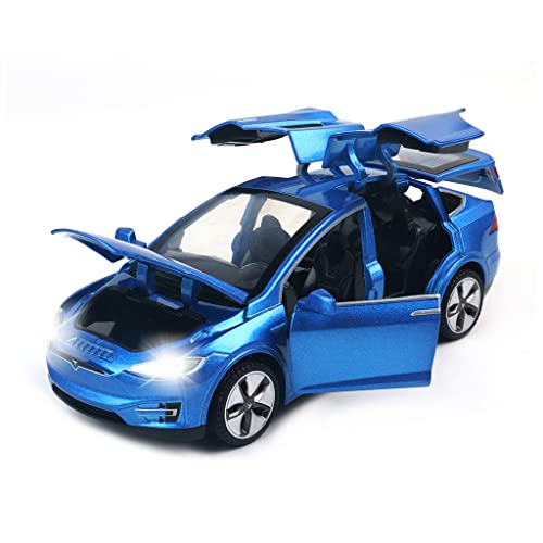 Diecast Car Model X Toy, 1:32 Scale Zinc Alloy Casting Pull Back Vehicles Door Opening with Sound and Light, Mini Electronic Toys Model X90 Collectible Car Toy for Toddlers Kids Birthday Gift