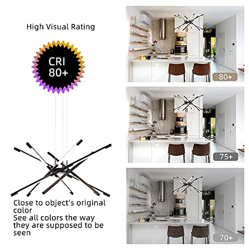 Kinglong Modern Led Ceiling Light Dimmable Black Chandelier Embedded Installation Fixture,Sputnik Pendant Light Pluggable New Art Lamp for Kitchen,Living Room Decoration Easy to Install(12 Heads) | The Storepaperoomates Retail Market - Fast Affordable Shopping