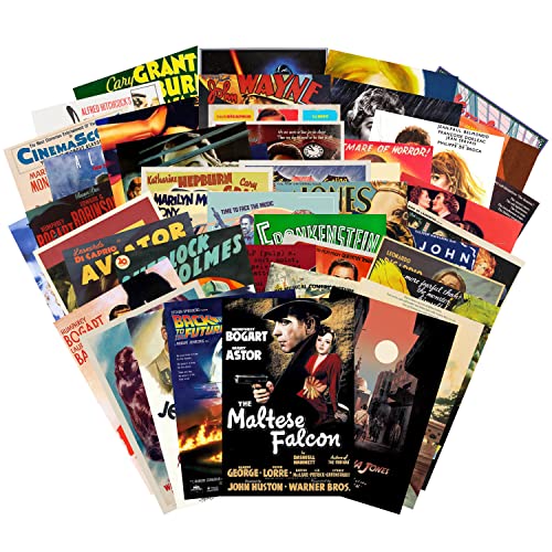 Wall Collage Aesthetic Picture Vintage Movie Poster Kit Classic Character Movie Assembled Print Card Set, Retro Home Trendy Style Poster Display Photo Collection Fashion Room Decor for Boys Girls
