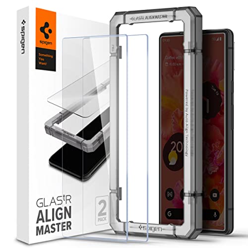 Spigen Tempered Glass Screen Protector [GlasTR AlignMaster] designed for Pixel 6 (2021) – [2 Pack]