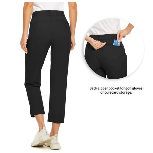 HARTPOR Women’s Golf Pants Stretch Lightweight Quick-Dry Work Pants Water-Resistant Casual Travel Pants with Zipper Pocket (Black, L) | The Storepaperoomates Retail Market - Fast Affordable Shopping
