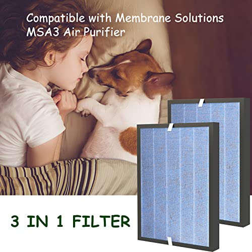 Skymechy MSA3 True HEPA Filter Replacement Compatible with MSA3 Membrane Solutions 3-in-1 Air Purifier, 2 Pack | The Storepaperoomates Retail Market - Fast Affordable Shopping