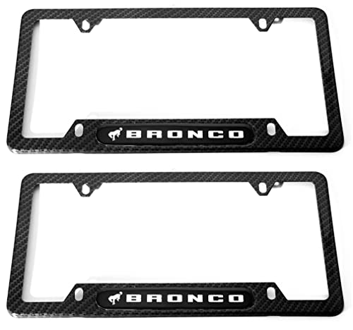 PartBob Carbon Fiber Bronco License Plate Tag Frame Cover Holder -Stainless Steel (2)