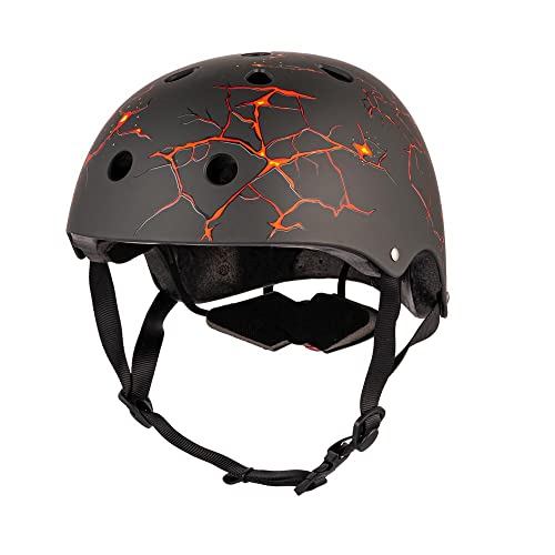 Hornit Mini Lids Kids Helmet. Fully-Adjustable Multi-Sport Hard Shell Helmet with Rear Safety Light, Small, Lava
