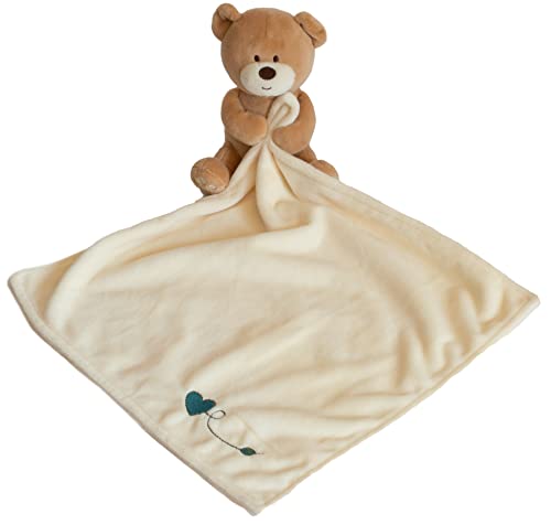 Plush Full Bodied Stuffed Animal Comforter Blanket 12 in X 12 in Soft Blanket for Boys and Girls (Brown/Cream)