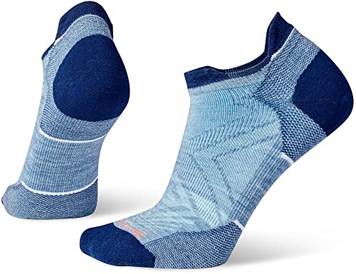 Smartwool Women’s Run Zero Cushion Low Ankle Socks, Mist Blue, Medium