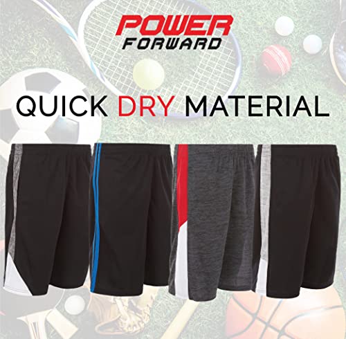 Power Forward 4 Pack: Boys Youth Athletic Active Performance Sports Workout Basketball Lightweight Gym Shorts (14/16, Set D) | The Storepaperoomates Retail Market - Fast Affordable Shopping