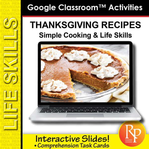 THANKSGIVING COOKING & COMPREHENSION: Food Terms & Vocabulary | Life Skills GOOGLE SLIDES