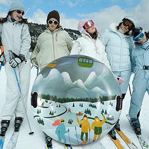 Washranp Inflatable Snow Tubes Sled Snow Toys PVC Cold-Resistant Tear Resistance Round Shape Snowfield Pattern Inflatable Snow Sled for Skiing Snowfield | The Storepaperoomates Retail Market - Fast Affordable Shopping