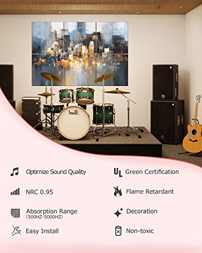 EVENRISING Art Acoustic Panels, 72″x48″x0.4″ Sound Absorbing Panels,Better Sound Panels than Soundproof Foam,Premium Soundproof Wall Panels for Recording Studio and Home Office,Abstract City | The Storepaperoomates Retail Market - Fast Affordable Shopping