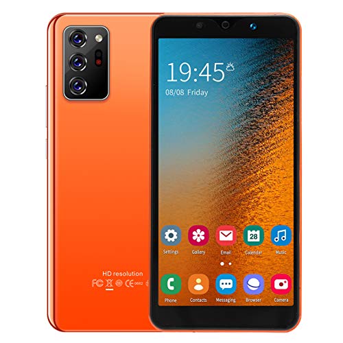 ciciglow Dual Sim Unlocked Cell Phones, High‑Definition Cameras Unlocked Cell Phone Note30 Plus Unlocked Smartphones for Gift 4.4.2 854X480 Resolution 512MB+4GB(Orange)