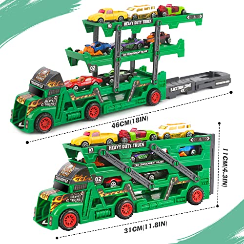Aoskie Dinosaur Transport Carrier Truck Car with Mini Dinosaur, Car Toys, Play Mat and Road Signs, 29 PCS Hauler Truck Play Vehicles Set Gifts for Boys and Girls | The Storepaperoomates Retail Market - Fast Affordable Shopping