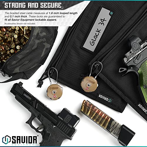 Savior Equipment Quality TSA-Approved 3-Digit Combination Cable Travel Luggage Locks for Rifle Bag Firearm Gun Case Accessories Ammo Boxes Outdoor Storage, Olive Drab Green, 4-Pack | The Storepaperoomates Retail Market - Fast Affordable Shopping