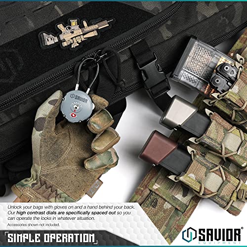 Savior Equipment Quality TSA-Approved 3-Digit Combination Cable Travel Luggage Locks for Rifle Bag Firearm Gun Case Accessories Ammo Boxes Outdoor Storage, Olive Drab Green, 4-Pack | The Storepaperoomates Retail Market - Fast Affordable Shopping