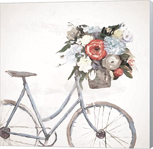 Bicycle Reflections by Dogwood Portfolio Canvas Art Wall Picture, Museum Wrapped with Winter Gray Sides, 12 x 12 inches