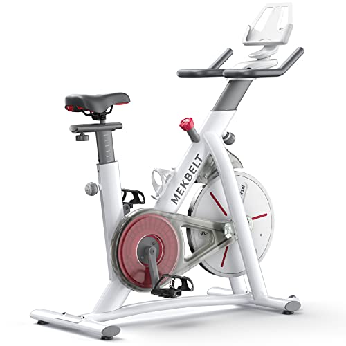 Mekbelt Indoor Cycling Bike, Exercise Bike Supports Bluetooth Connected Smart Stationary Bike with Silent Magnetic Resistance 100 Levels for Home Gym Exercise