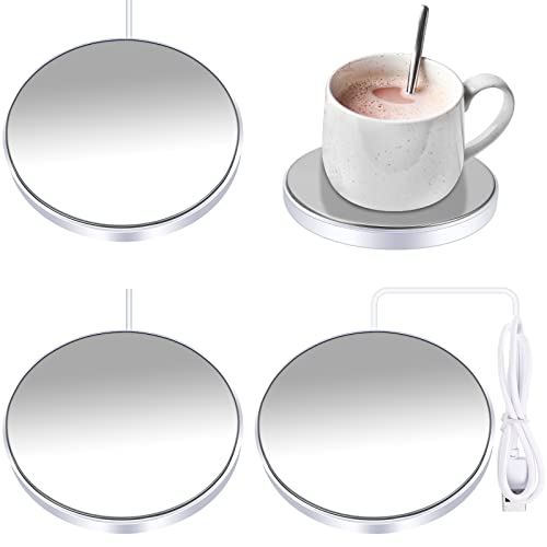 4 Pieces Coffee Mug Coaster Warmer USB Beverage Warmer Self Heating Coffee Coaster for Desk Coffee Coaster Warmer Heated Coffee Coaster Electric Beverage Warmers for Office Home Desk Use