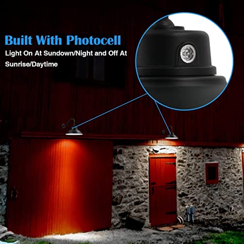 ZJOJO 14in.Outdoor Gooseneck Barn Light,42W 4200lm Exterior LED Lights Fixture with Wall Mount for Patio,Photocell Included,Black Industrial Porch Light for Farmhouse Entryway 5000KDaylight-2Pack | The Storepaperoomates Retail Market - Fast Affordable Shopping