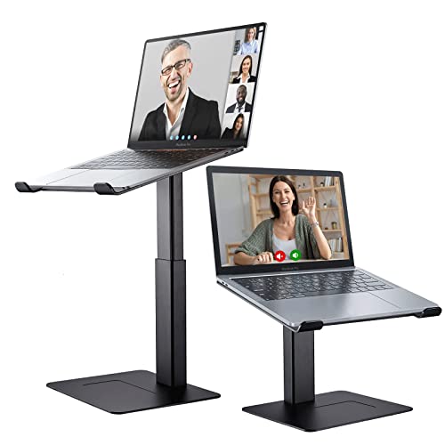 DEEDRR Laptop Stand for Desk, Ergonomic Sitting and Standing Laptop Riser for Notebook MacBook 11-17 Inches，DJ Laptop Stand Adjustable Height from 7-15 Inches Aluminum(Black)