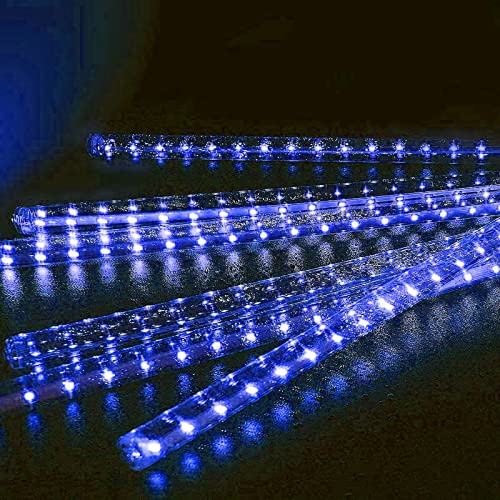 LED Meteor Shower Lights 30cm 10 Tubes 300 LED High Brightness Lcicle Cascading Icicle String Light for Christmas New Year Night Lighting Garden Tree Home Decor, Blue | The Storepaperoomates Retail Market - Fast Affordable Shopping