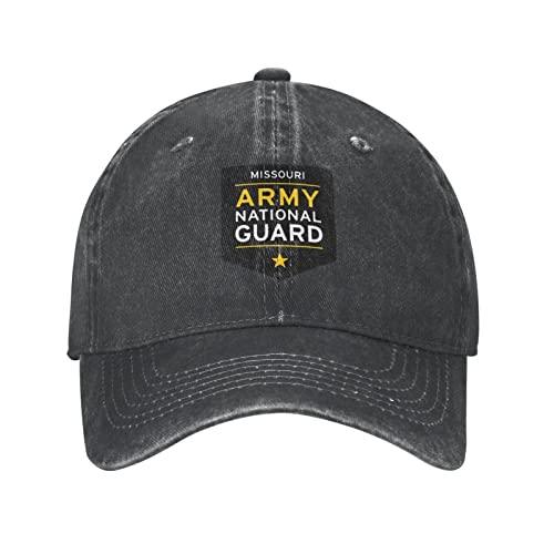 AUMIDO Missouri Army National Guard Hat Cap Baseball Hats Dad Adjustable Cowboy Unisex Denim Trucker Adult Vintage Cotton Men Women Washable Retro Caps Men’s Women’s Outdoor Sports Washed, One Size