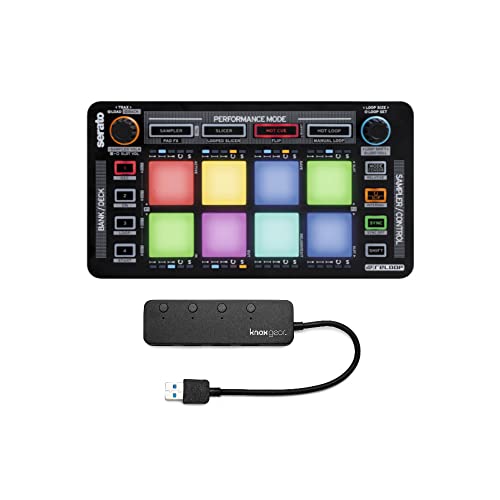 Reloop Neon USB Modular Pad Controller for Serato DJ Bundle with Knox Gear 4-Port USB 3.0 Hub (2 Items)