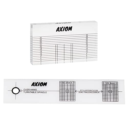 Axiom – Turntable Cartridge Stylus Alignment Protractor Set – Vinyl Record Player Phono Cartridge Alignment Protractor & VTA Azimuth Ruler